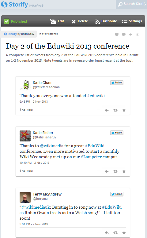 Storify summary of the Eduwiki conference